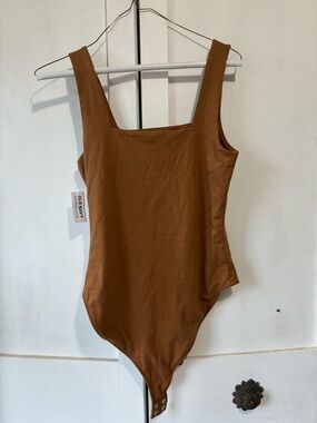 Old Navy Caramel Brown Soft Square Neck Bodysuit